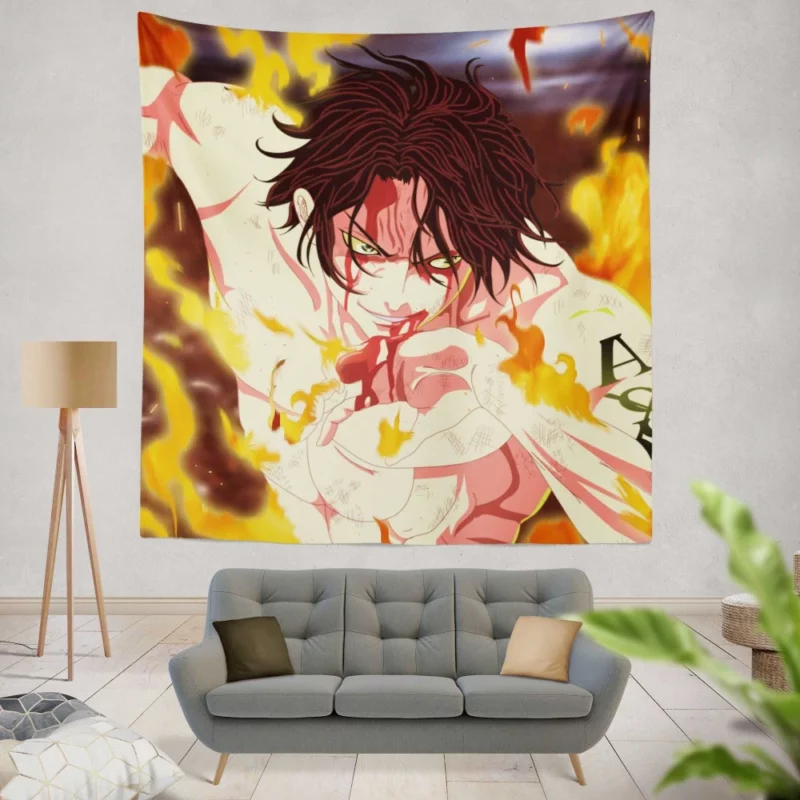 Portgas D. Ace Burning Determination Anime Wall Tapestry