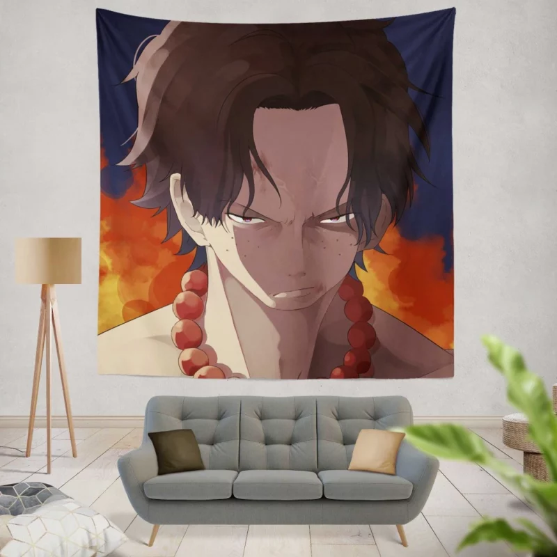 Portgas D. Ace Eternal Flame Anime Wall Tapestry