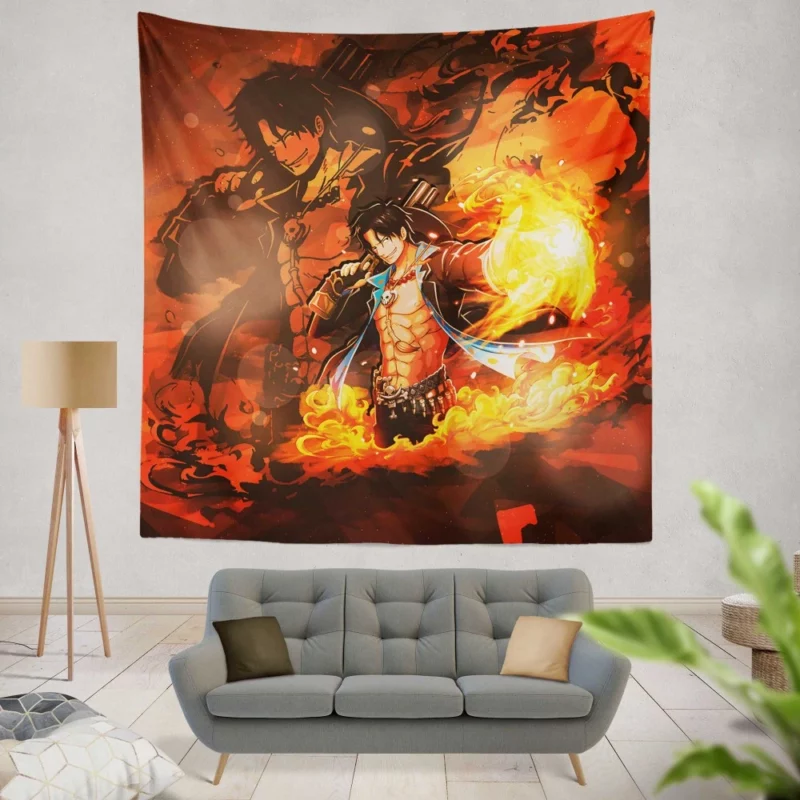 Portgas D. Ace Fiery Remembrance Anime Wall Tapestry