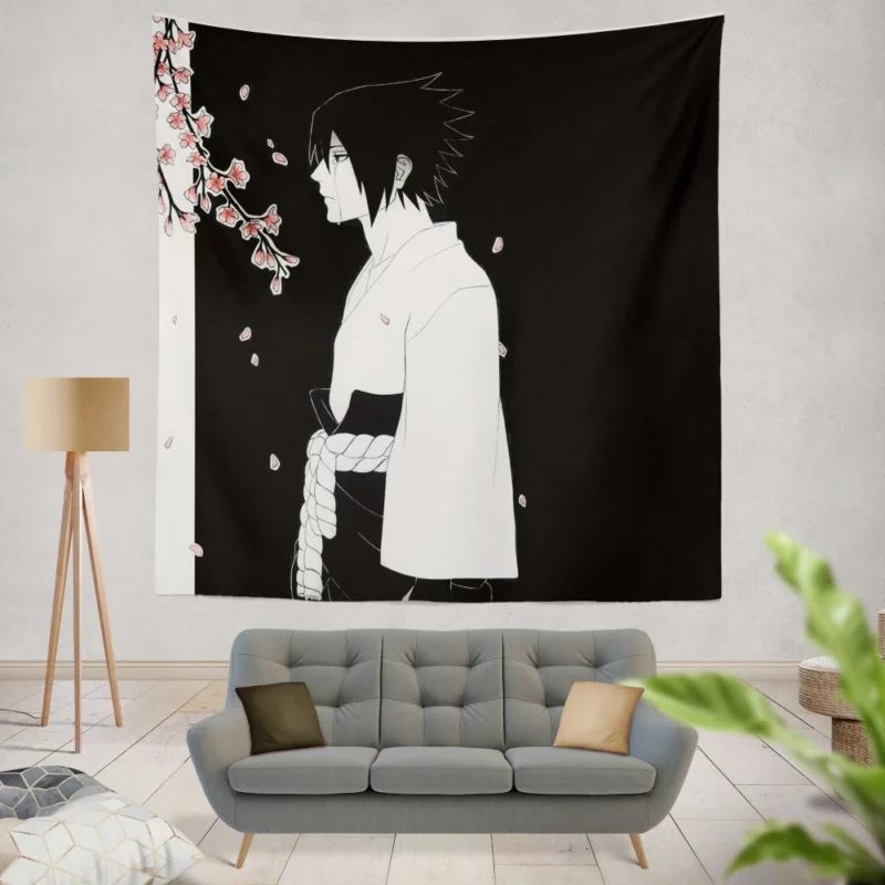 Return of the Uchiha Sasuke Tale Anime Wall Tapestry