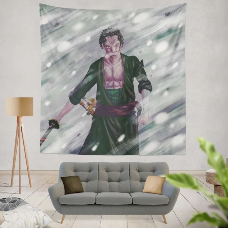 Roronoa Zoro Pirate Triumph Anime Wall Tapestry