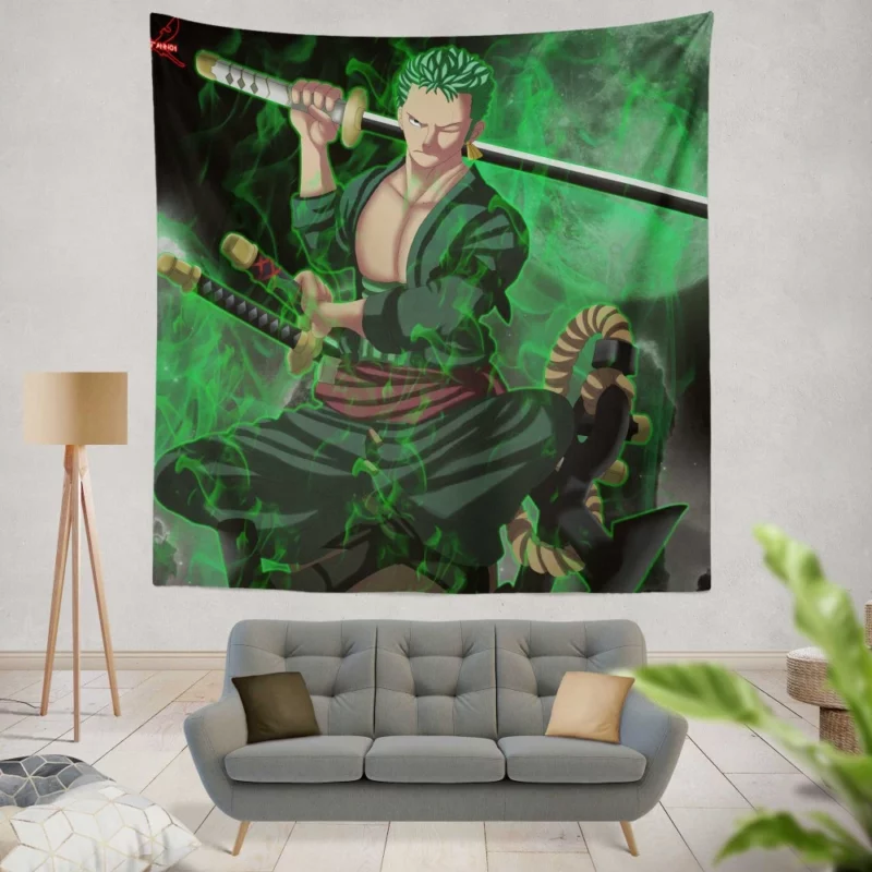 Roronoa Zoro Swordmaster Path Anime Wall Tapestry