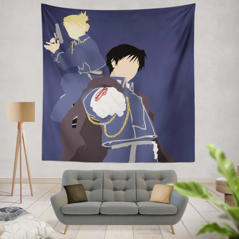 Roy Mustang and Riza Unbreakable Bond Anime Wall Tapestry