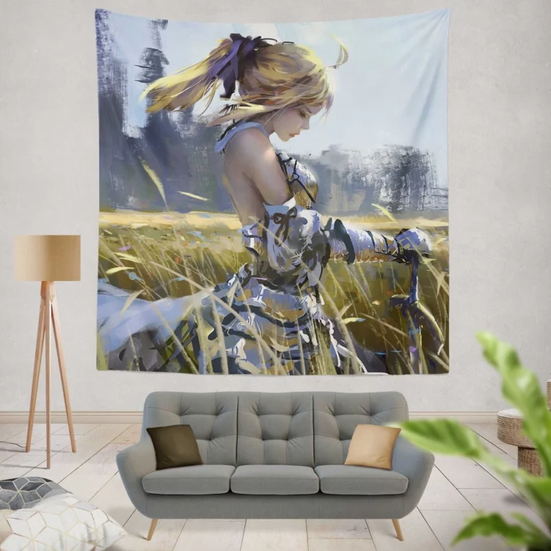 Saber Lily Radiant Heroine of Fate Series Anime Wall Tapestry