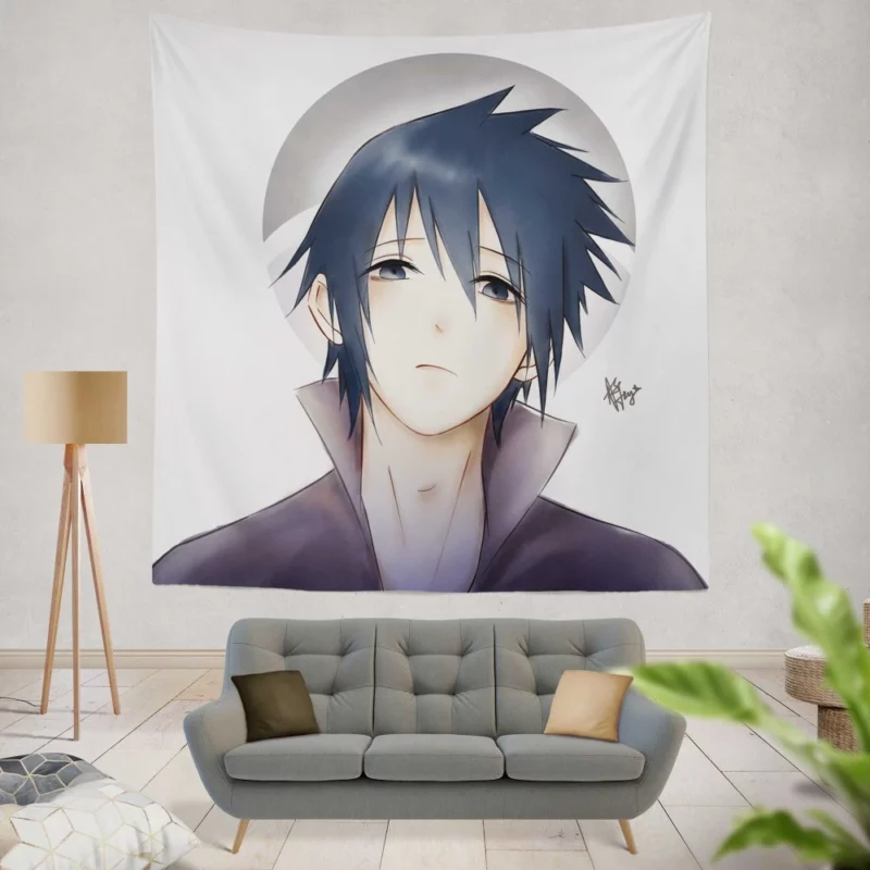 Sasuke Determination Shinobi Path Anime Wall Tapestry