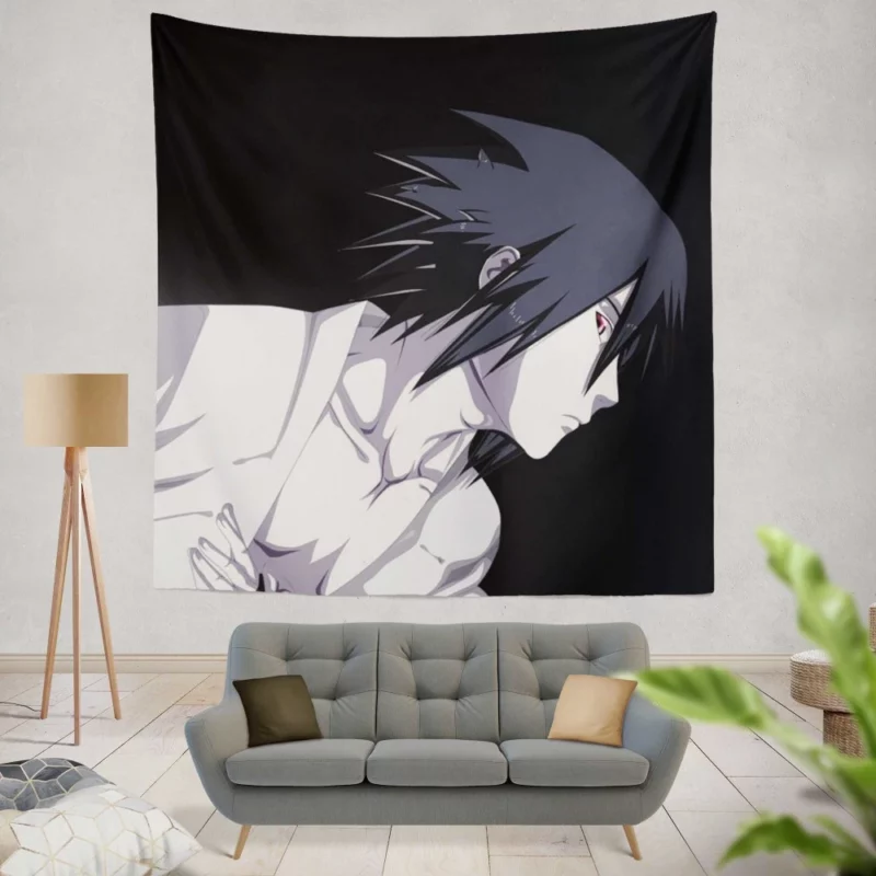Sasuke Pursuit Shinobi Path Anime Wall Tapestry