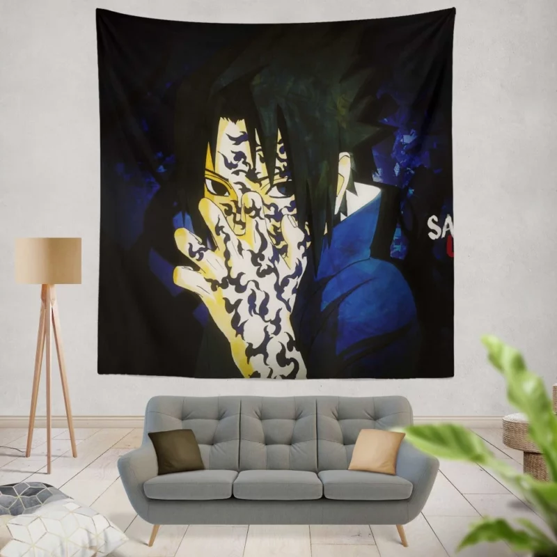 Sasuke Uchiha Ninja Chronicles Anime Wall Tapestry