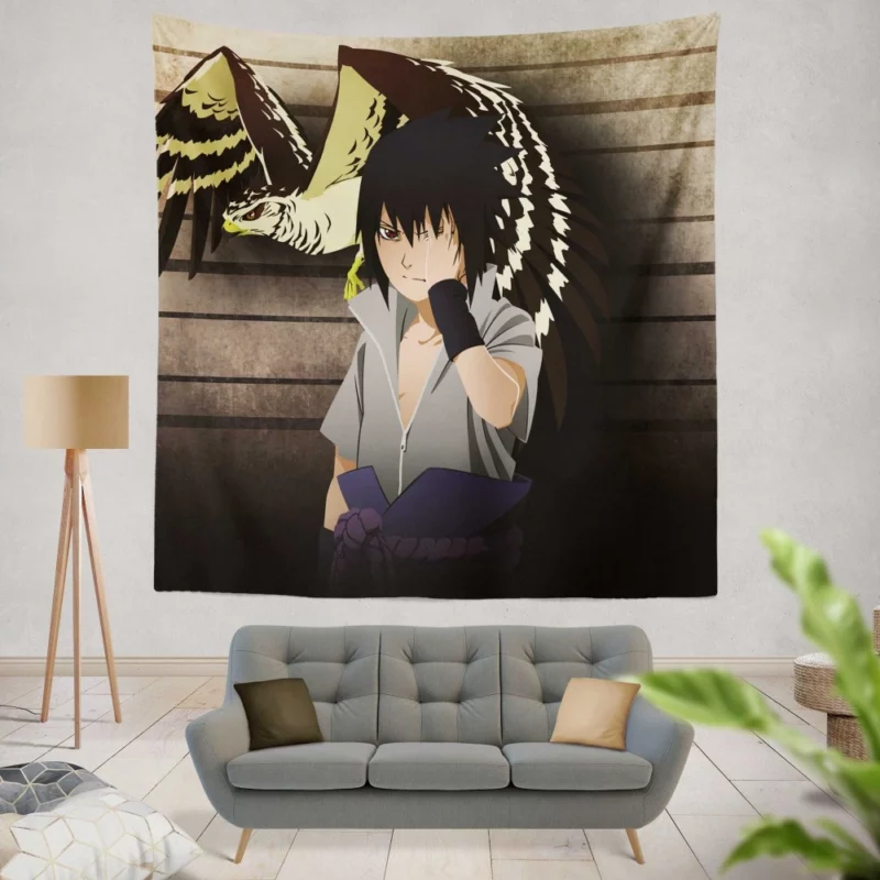 Sasuke Uchiha Shinobi Journey Anime Wall Tapestry