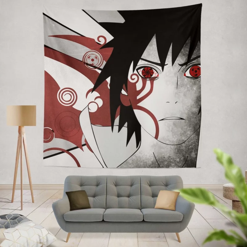 Shinobi Alliance Sasuke Role Anime Wall Tapestry