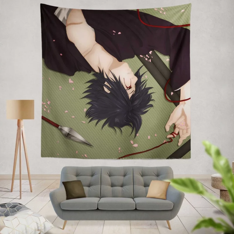 Shinobi Destiny Sasuke Tale Anime Wall Tapestry