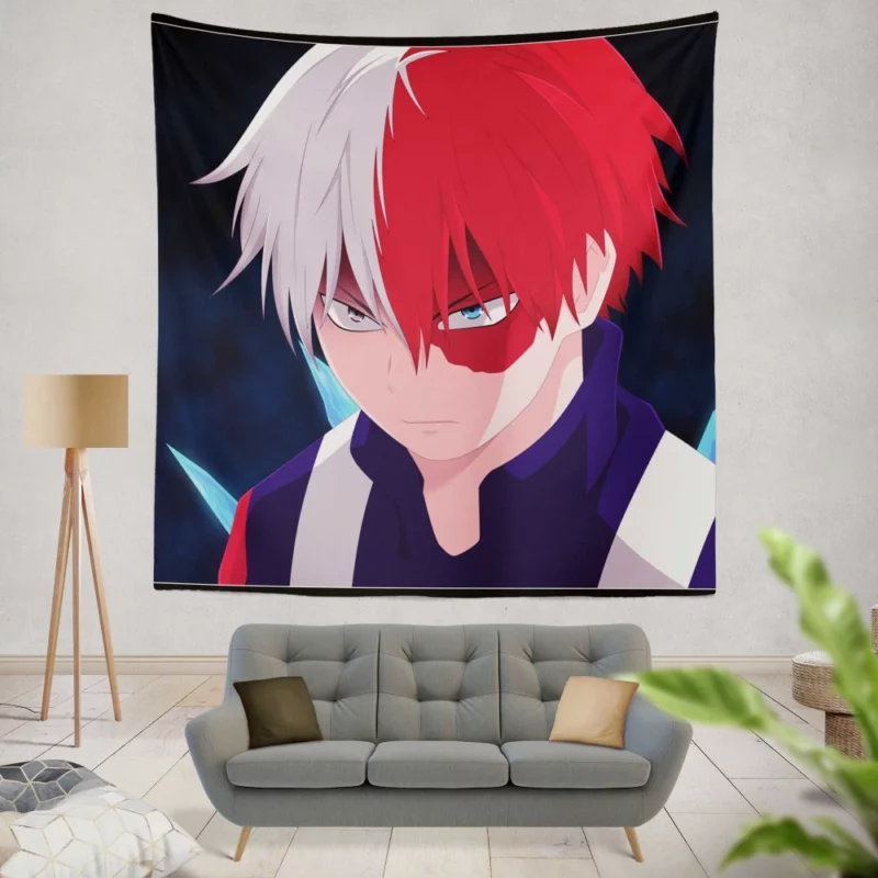 Shoto Todoroki Dual Flames Anime Wall Tapestry