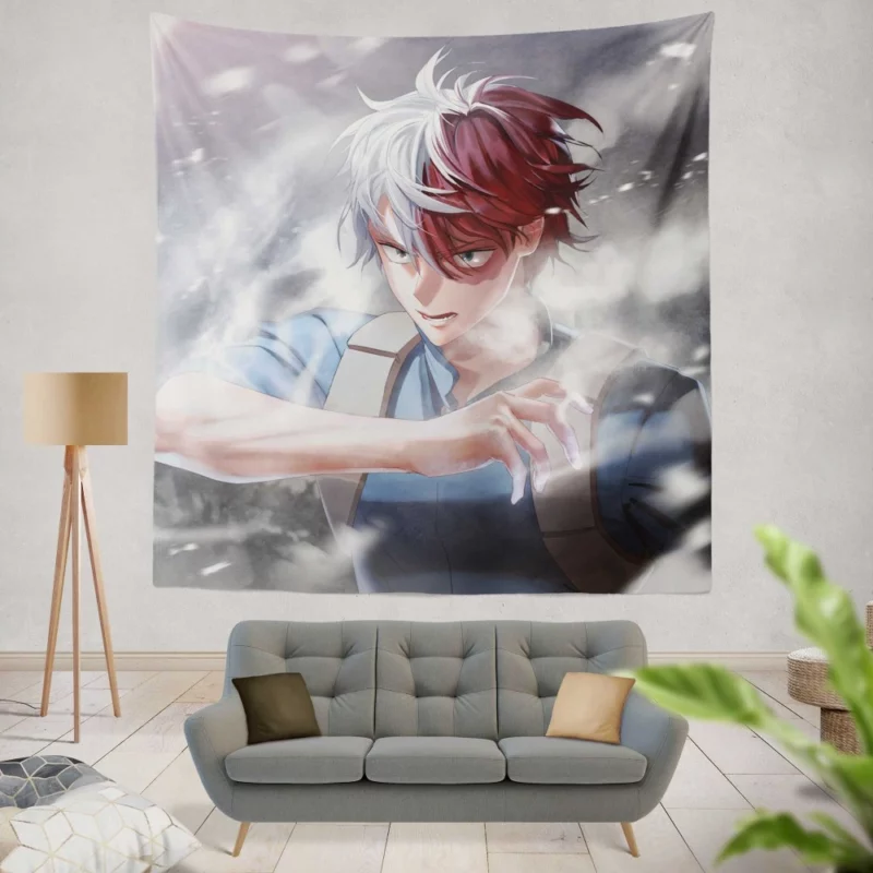 Shoto Todoroki Dual Quirk Hero Anime Wall Tapestry