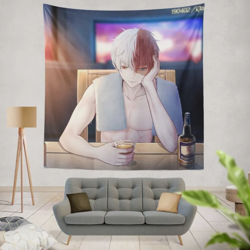 Shoto Todoroki Heroic Ascent Anime Wall Tapestry