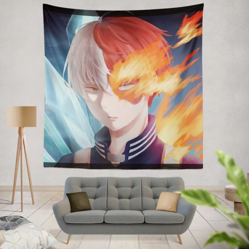 Shoto Todoroki Heroic Resolve Anime Wall Tapestry