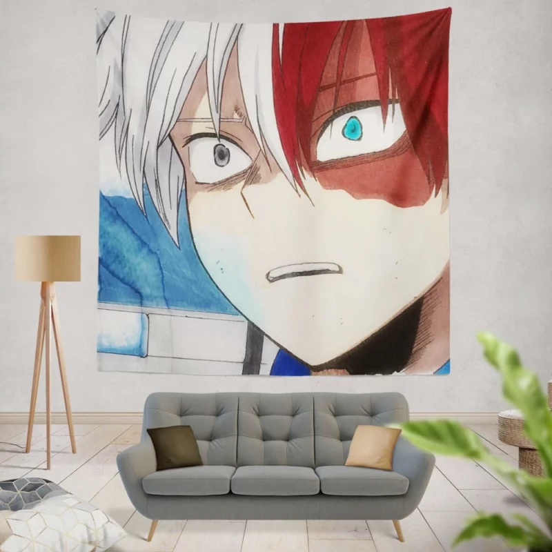 Shoto Todoroki Icy Firepower Anime Wall Tapestry