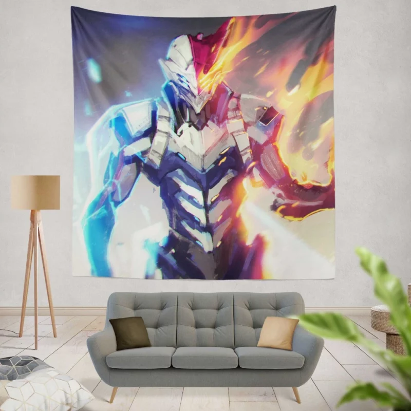 Shoto Todoroki Mecha Hero Anime Wall Tapestry