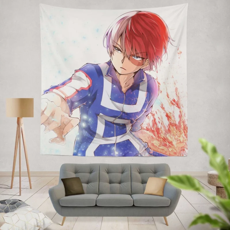 Shoto Todoroki Power of Elements Anime Wall Tapestry