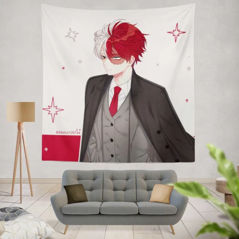 Shoto Todoroki Quirk Unleashed Anime Wall Tapestry