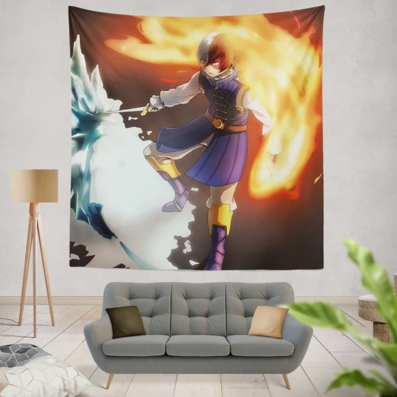 Shoto Todoroki Rising Hero Anime Wall Tapestry