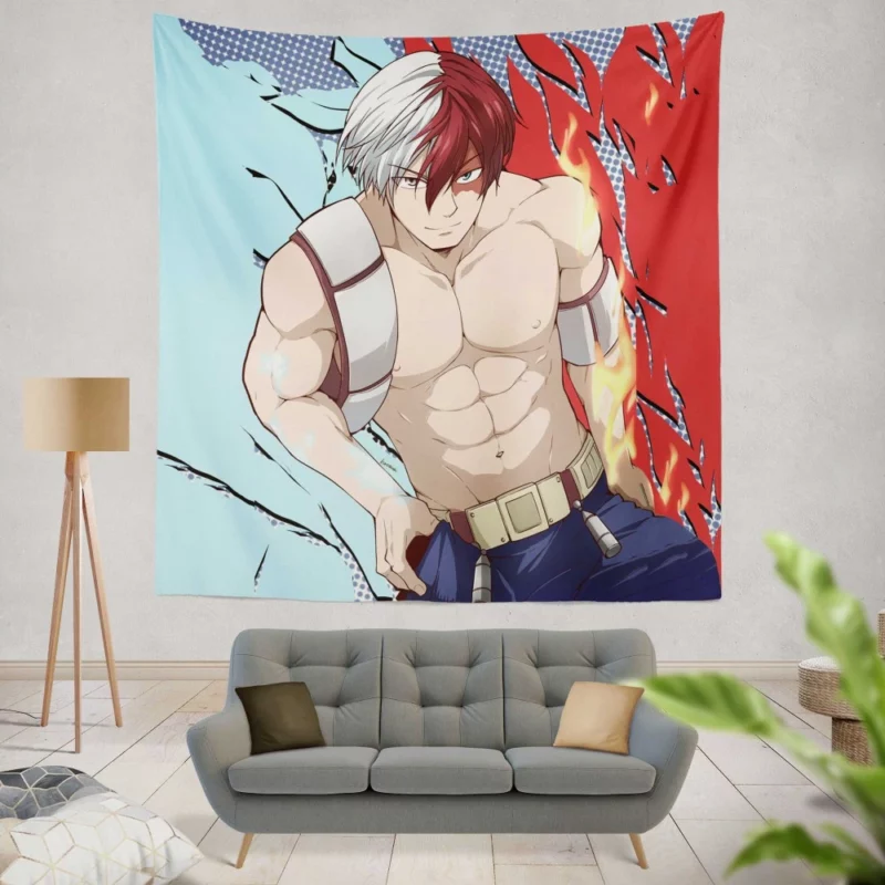 Shouto Todoroki Fire and Ice Anime Wall Tapestry