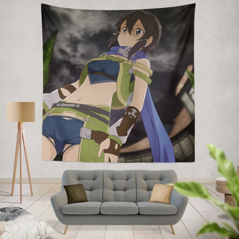 Sinon Aim & Fire Anime Wall Tapestry