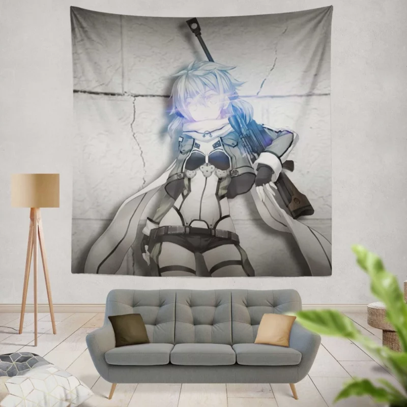 Sinon Gun Gale Adventure Anime Wall Tapestry