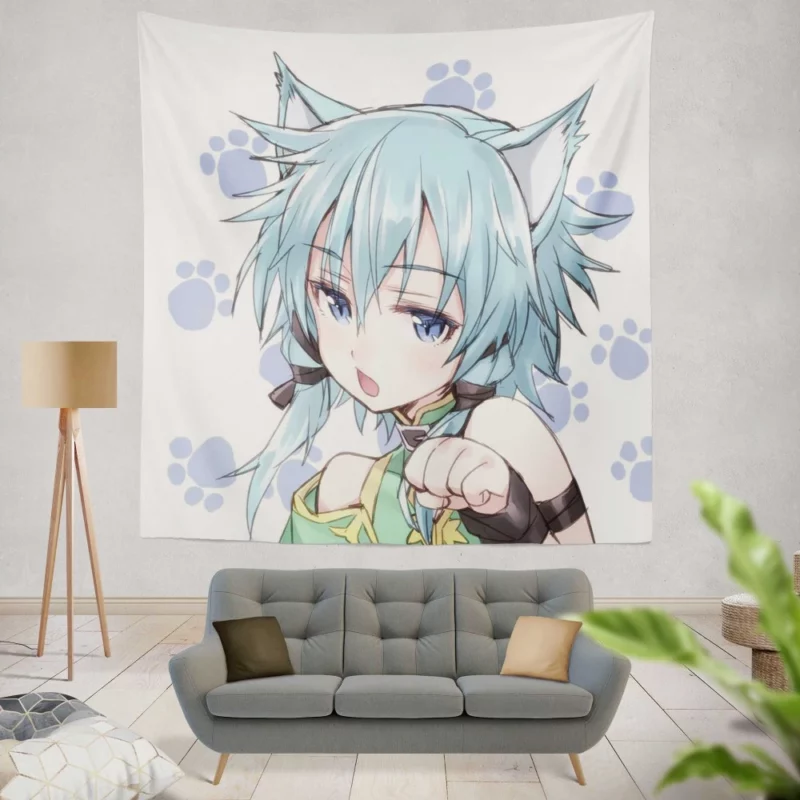 Sinon Shino Asada Sword Art Online Anime Wall Tapestry