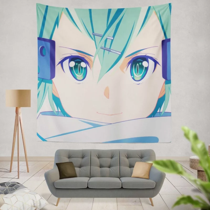 Sinon Shino Asada Sword Art Skills Anime Wall Tapestry