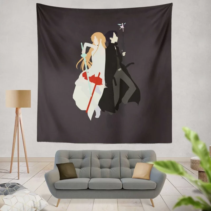 Strongest Anime Family Kirito Asuna Wall Tapestry