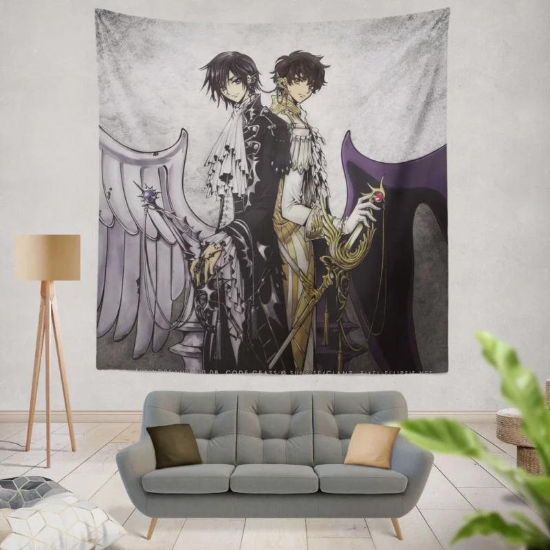 Suzaku & Lelouch Partnership Anime Wall Tapestry