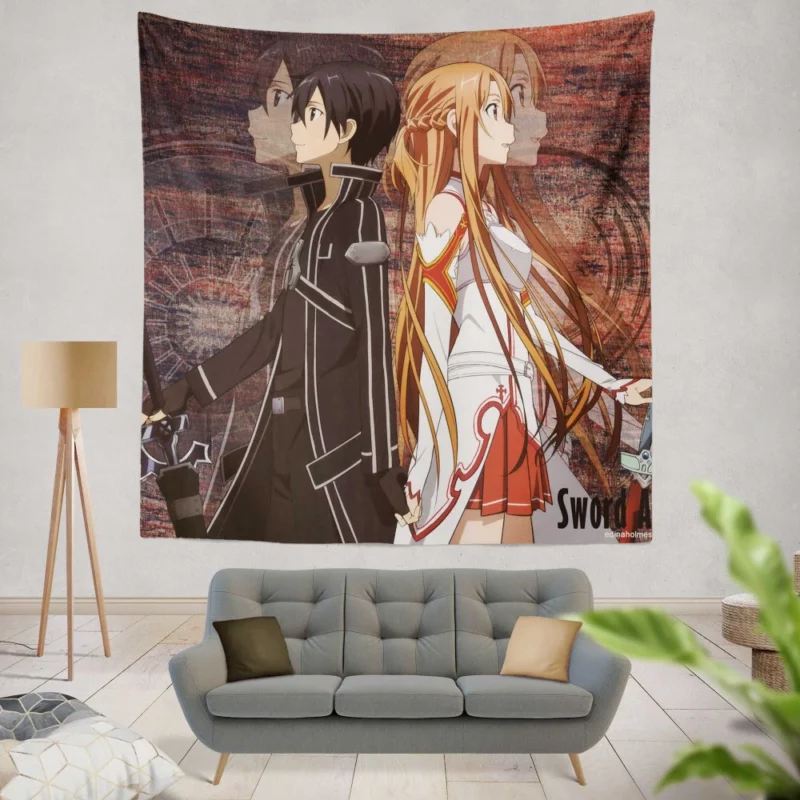 Sword Art Bond Kirito and Asuna Anime Wall Tapestry