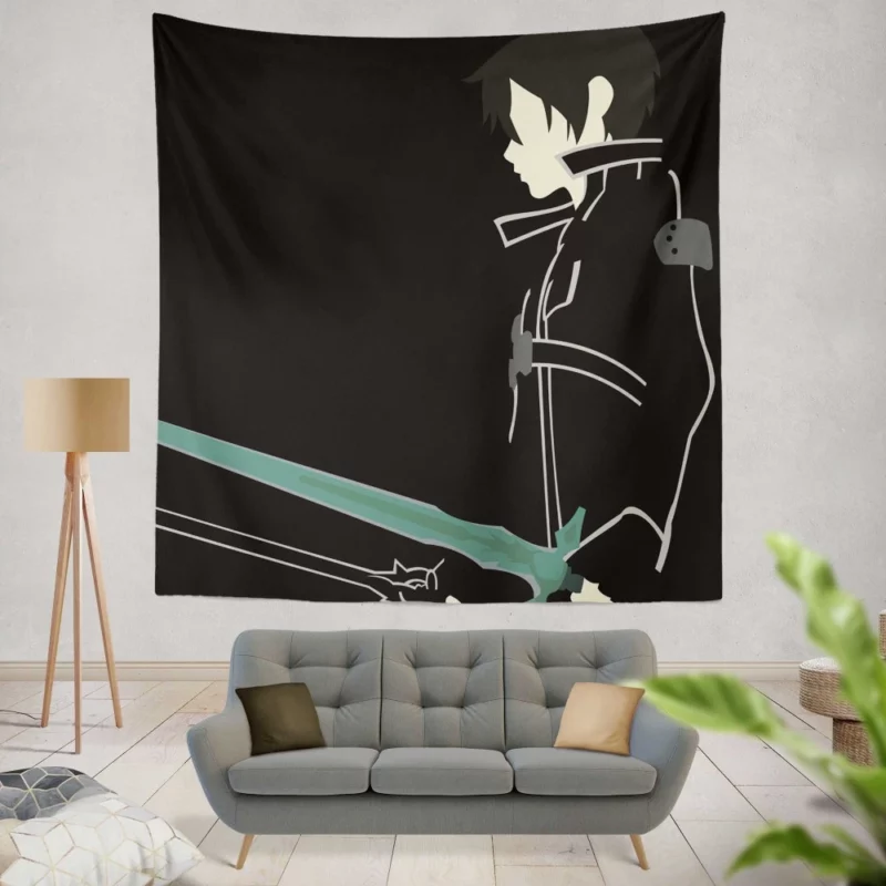 Sword Art Chronicles Kirito Journey Anime Wall Tapestry