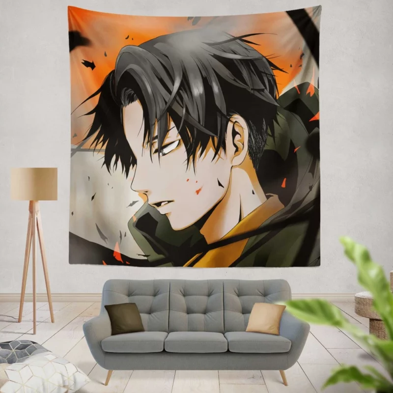 Titan Levi Ackerman Manga Anime Wall Tapestry