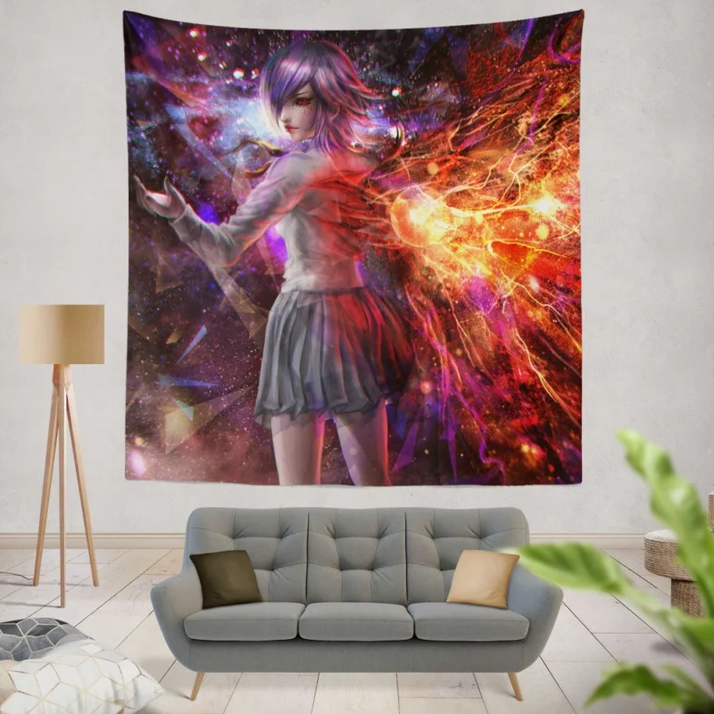 Touka Kirishima Mysterious Ghoul Girl Anime Wall Tapestry