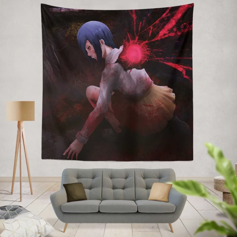 Touka Kirishima Strength and Grace Anime Wall Tapestry