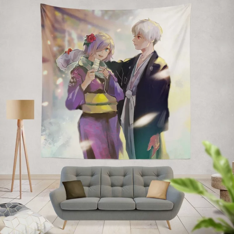 Touka and Haise Ghoul Bonds Anime Wall Tapestry