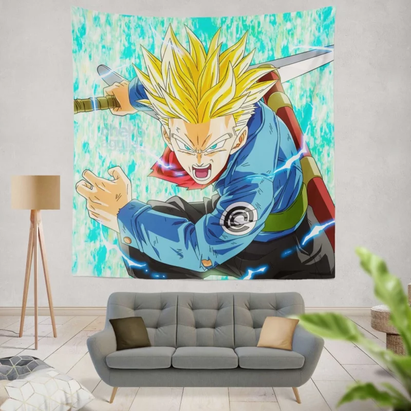 Trunks Adventures in Dragon Ball Super Anime Wall Tapestry