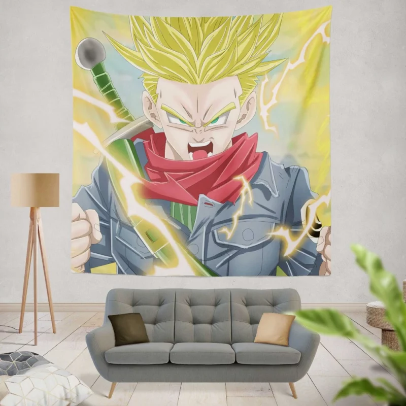 Trunks Evolution in Dragon Ball Super Anime Wall Tapestry