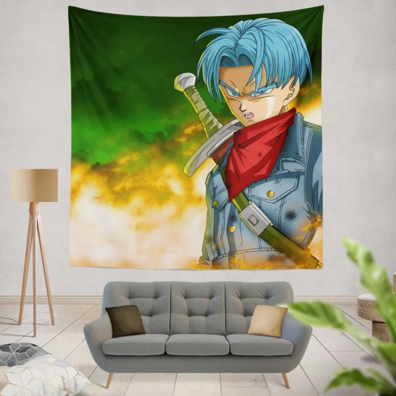 Trunks Journey in Dragon Ball Super Anime Wall Tapestry