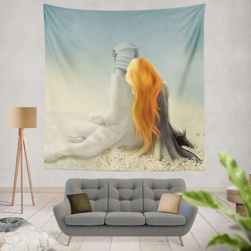 Ulquiorra Cifer and Orihime Inoue Anime Love Wall Tapestry