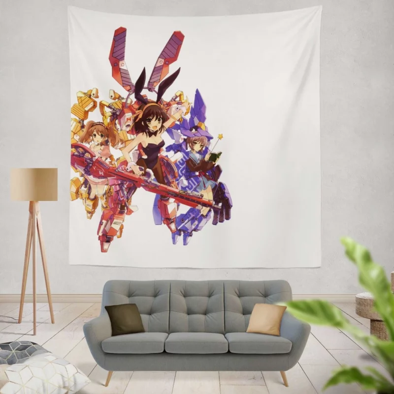 Ulquiorra Orihime and Haruhi Suzumiya Anime Trio Wall Tapestry