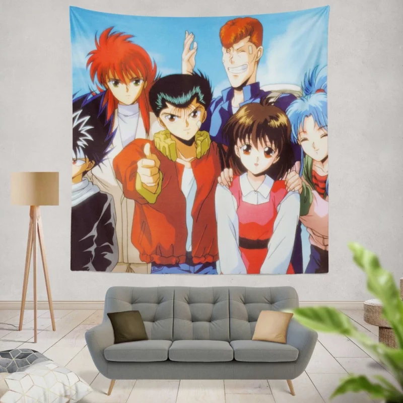 YuYu Hakusho Group Shot Epic Teamwork Anime Wall Tapestry