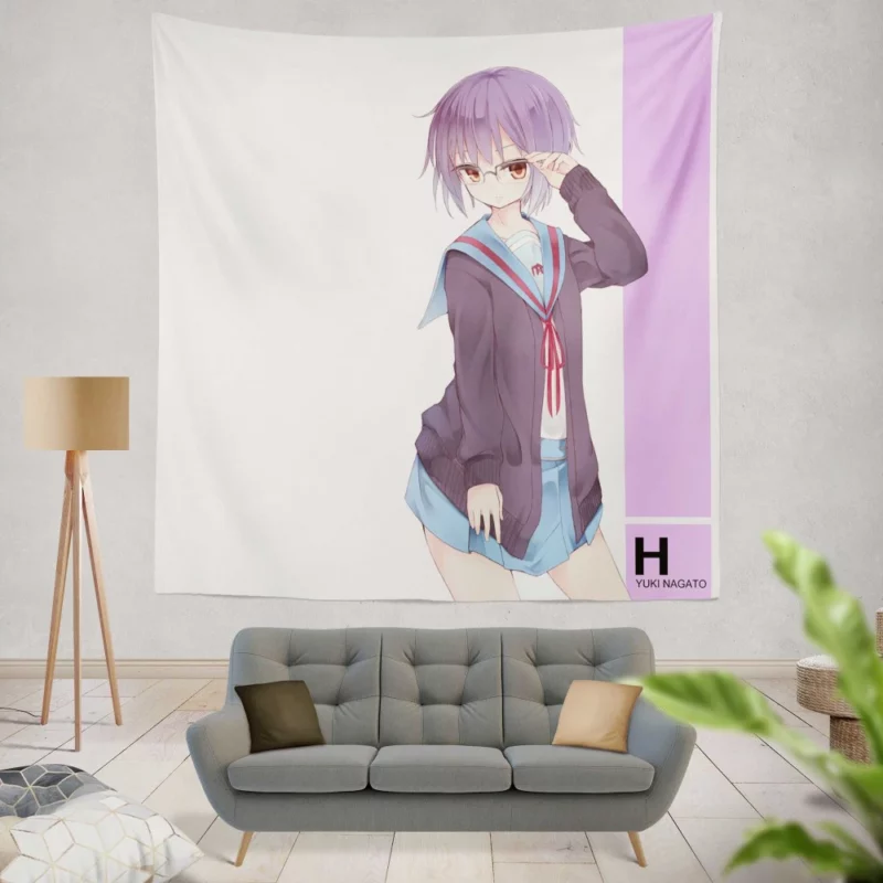 Yuki Nagato Timeless Watcher Anime Wall Tapestry