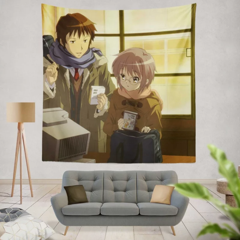 Yuki Nagato and Kyon Haruhi Duo Anime Wall Tapestry