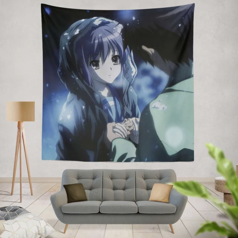 Yuki Nagato and Kyon Haruhi Team Anime Wall Tapestry