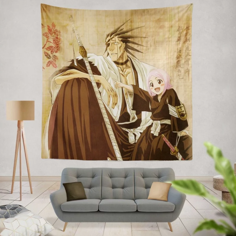 Zaraki and Yachiru Unbreakable Bond Anime Wall Tapestry