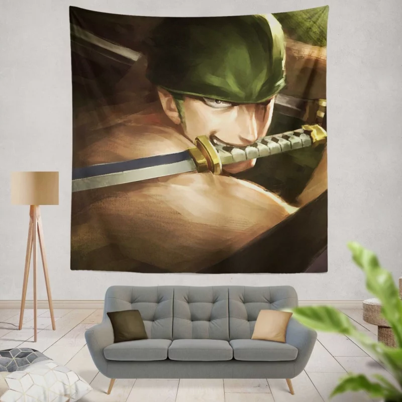 Zoro Determination Pirate Saga Anime Wall Tapestry