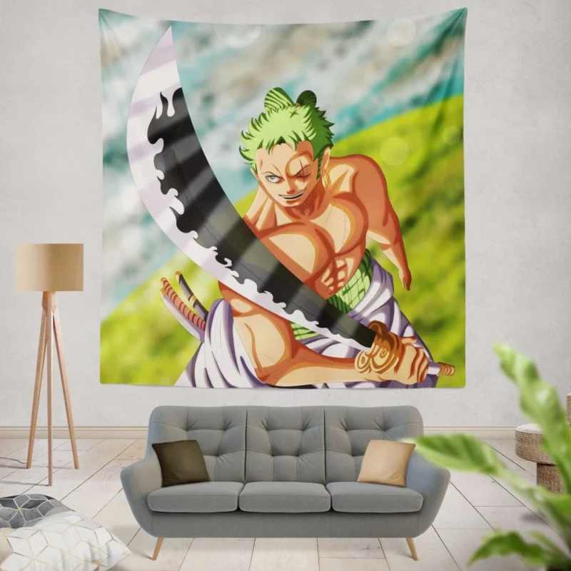 Zoro Epic Battles Swordmaster Tale Anime Wall Tapestry