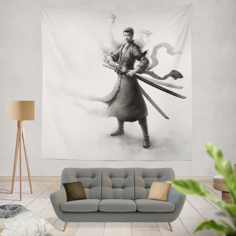 Zoro Journey Swordmaster Path Anime Wall Tapestry